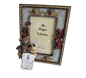 The Unique Collection Picture Frame Resin 3D 3.5 x 5 inch Photo Bear Horse Rose